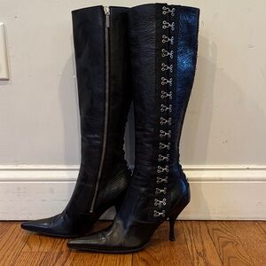 Dolce & Gabbana Stiletto Boots with Side and Back Hook Detailing